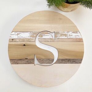 Ava Berry Lane Monogrammed Wood Round - Made In USA